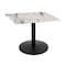 Holland Bar Stool Co 30" Tall OD214 Black Table Base 22" Diameter 30"x30" Square White Marble Top OD214-2230BWOD30SQWM - alternate 1